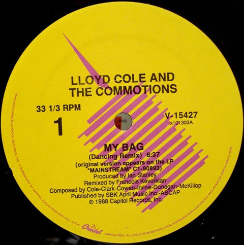 Lloyd Cole & The Commotions : My Bag (12",Single,33 ⅓ RPM)