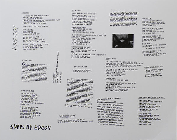 GG Allin & The Holy Men : You Give Love A Bad Name (LP,Album,Reissue)