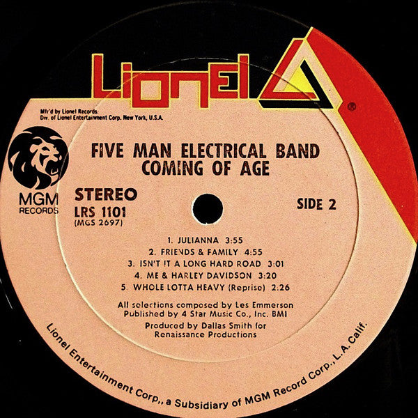 Five Man Electrical Band : Coming Of Age (LP,Album)
