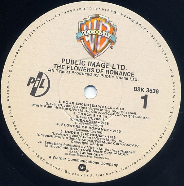 Public Image Limited : The Flowers Of Romance (LP,Album)