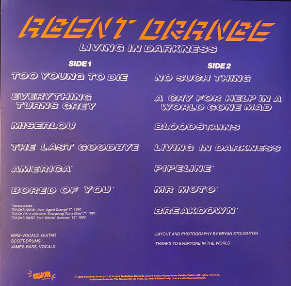 Agent Orange (7) : Living In Darkness (LP,Album,Record Store Day,Numbered,Reissue)