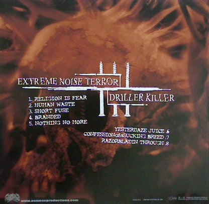 Extreme Noise Terror / Driller Killer : Extreme Noise Terror / Driller Killer (10",Limited Edition)