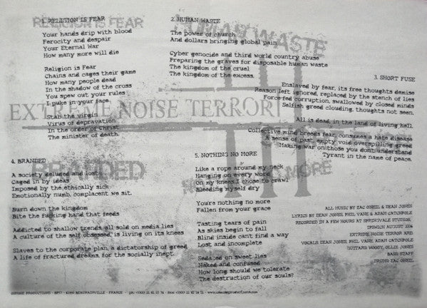 Extreme Noise Terror / Driller Killer : Extreme Noise Terror / Driller Killer (10",Limited Edition)