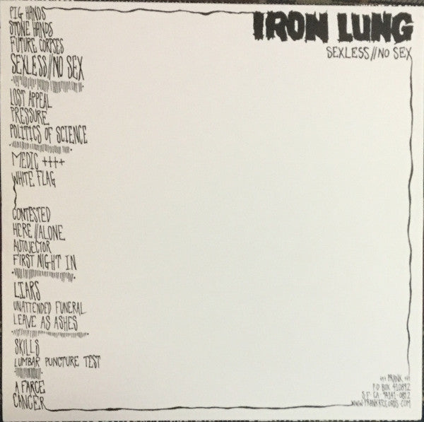 Iron Lung : Sexless // No Sex (LP,45 RPM,Album)