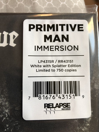 Primitive Man (2) : Immersion (LP,Album,Limited Edition)