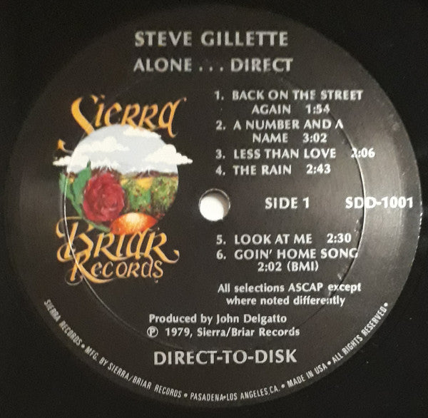 Steve Gillette : Alone... Direct (LP,Album)
