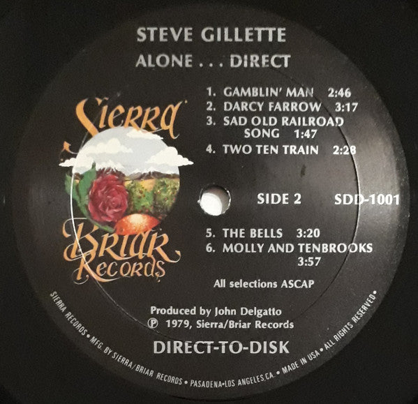 Steve Gillette : Alone... Direct (LP,Album)