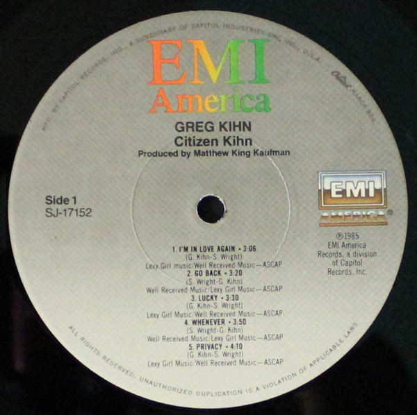 Greg Kihn : Citizen Kihn  (LP,Album,Stereo)
