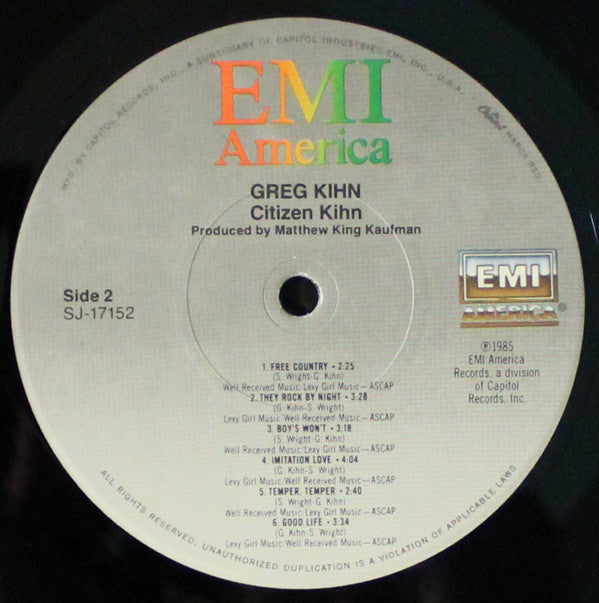 Greg Kihn : Citizen Kihn  (LP,Album,Stereo)