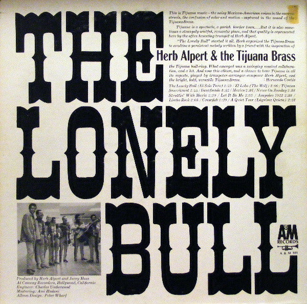 Herb Alpert & The Tijuana Brass : The Lonely Bull (LP,Album,Mono)
