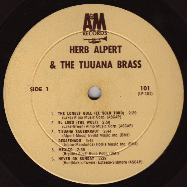 Herb Alpert & The Tijuana Brass : The Lonely Bull (LP,Album,Mono)