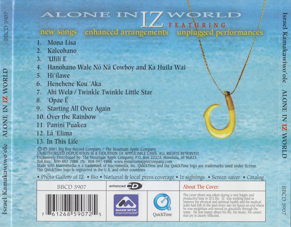 Israel Kamakawiwo'ole : Alone In Iz World (Album,Enhanced)