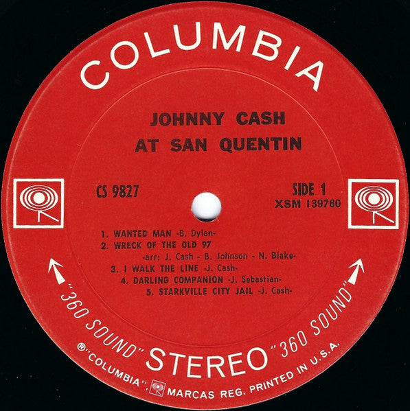 Johnny Cash : Johnny Cash At San Quentin (LP,Album,Stereo)