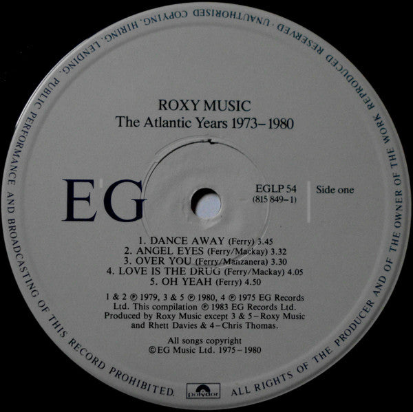 Roxy Music : The Atlantic Years 1973 - 1980 (LP,Compilation,Stereo)