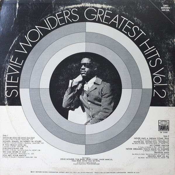Stevie Wonder : Stevie Wonder's Greatest Hits Vol. 2 (LP,Compilation,Reissue,Stereo)