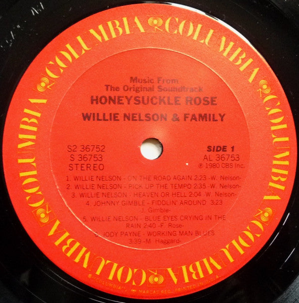 Willie Nelson & Family : Honeysuckle Rose (Music From The Original Soundtrack) (LP,Album)