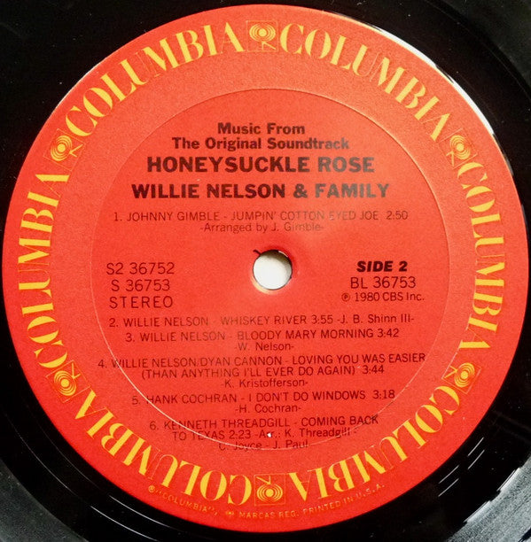 Willie Nelson & Family : Honeysuckle Rose (Music From The Original Soundtrack) (LP,Album)