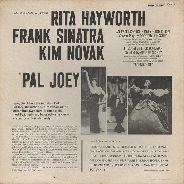 Rita Hayworth, Frank Sinatra, Kim Novak (2) : Pal Joey (LP,Album,Mono)
