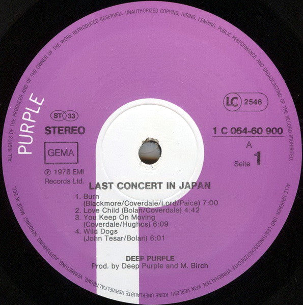 Deep Purple : Last Concert In Japan (LP,Album,Reissue,Stereo)