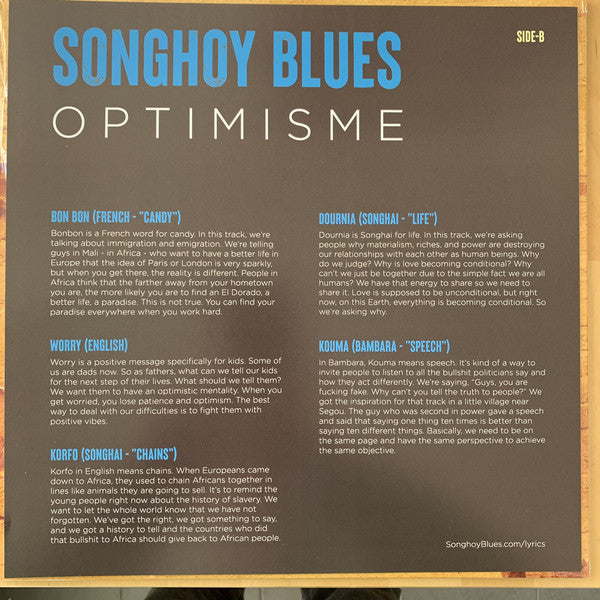 Songhoy Blues : Optimisme (LP,Album)