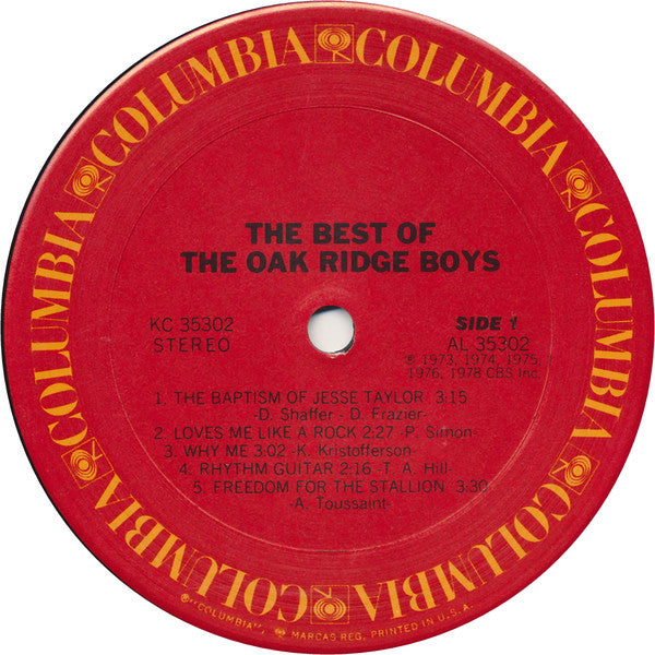 Oak Ridge Boys, The : The Best Of The Oak Ridge Boys (LP,Compilation,Stereo)