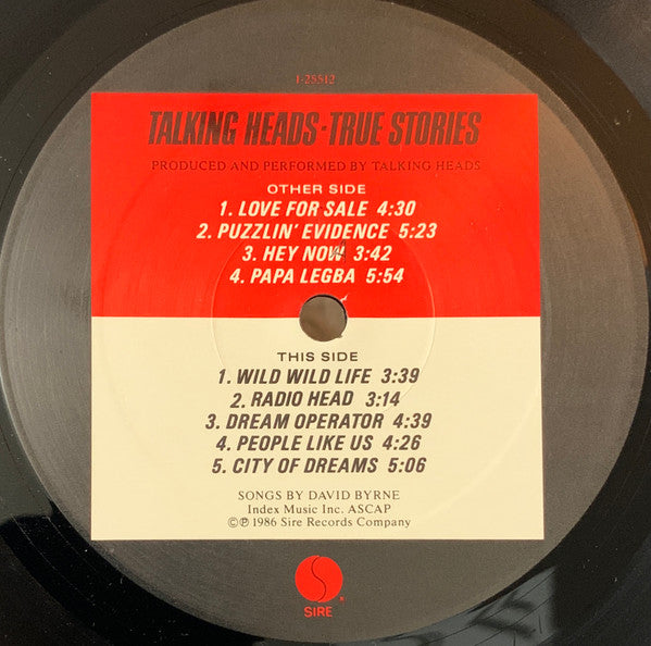 Talking Heads : True Stories (LP,Album,Stereo)