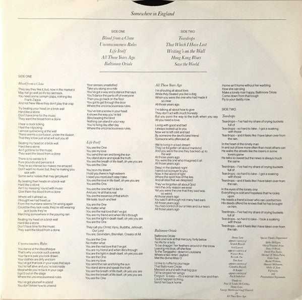 George Harrison : Somewhere In England (LP,Album)