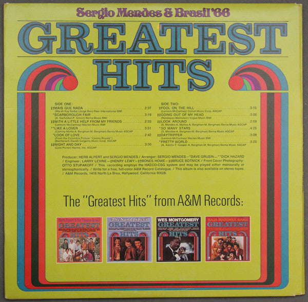 Sérgio Mendes & Brasil '66 : Greatest Hits (LP,Compilation)
