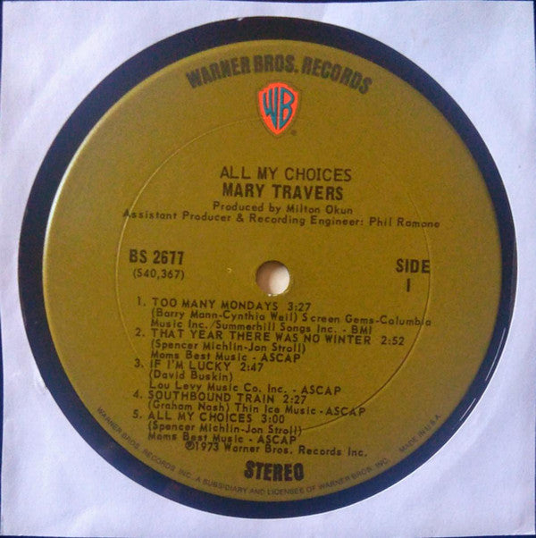 Mary Travers : All My Choices (LP,Album)