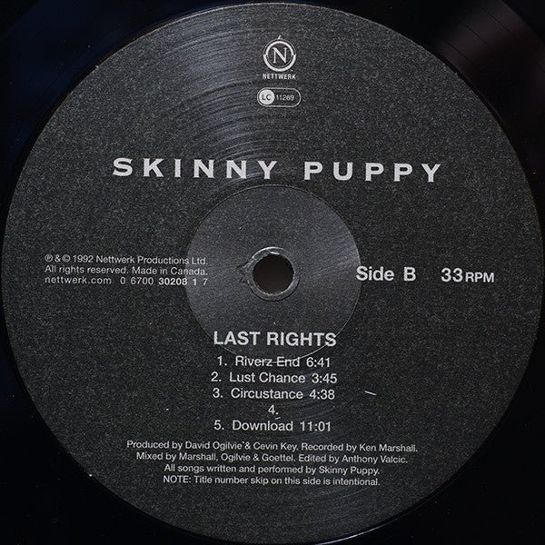 Skinny Puppy : Last Rights (LP,Album,Reissue)