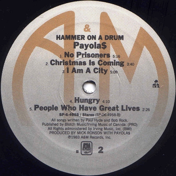 Payola$ : Hammer On A Drum (LP,Album)