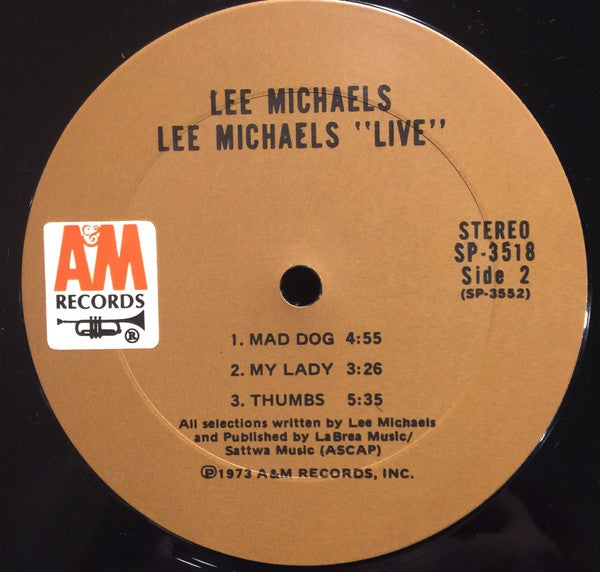Lee Michaels : Live (LP,Album,Stereo)