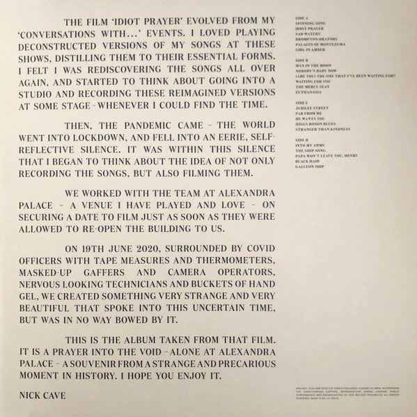 Nick Cave : Idiot Prayer (Nick Cave Alone At Alexandra Palace) (LP,Album,Stereo)