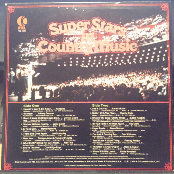 Various : SuperStars In Country Music (LP,Compilation,Stereo)
