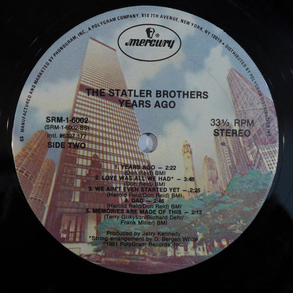 Statler Brothers, The : Years Ago (LP,Album,Stereo)
