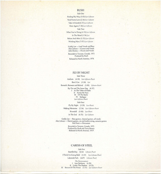 Rush : Archives (LP,Compilation)