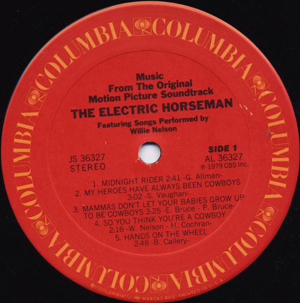 Willie Nelson / Dave Grusin : The Electric Horseman (Music From The Original Motion Picture Soundtrack) (LP,Album)