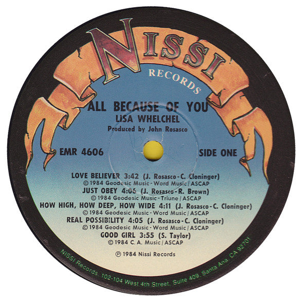Lisa Whelchel : All Because Of You (LP,Album,Stereo)