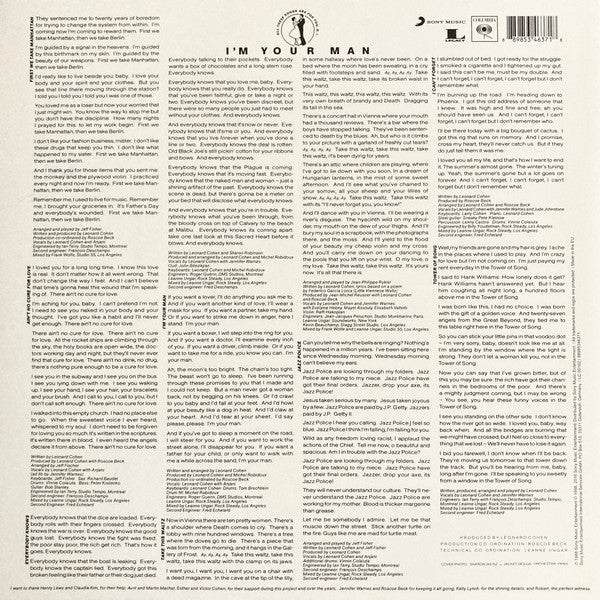 Leonard Cohen : I'm Your Man (LP,Album,Reissue,Remastered)