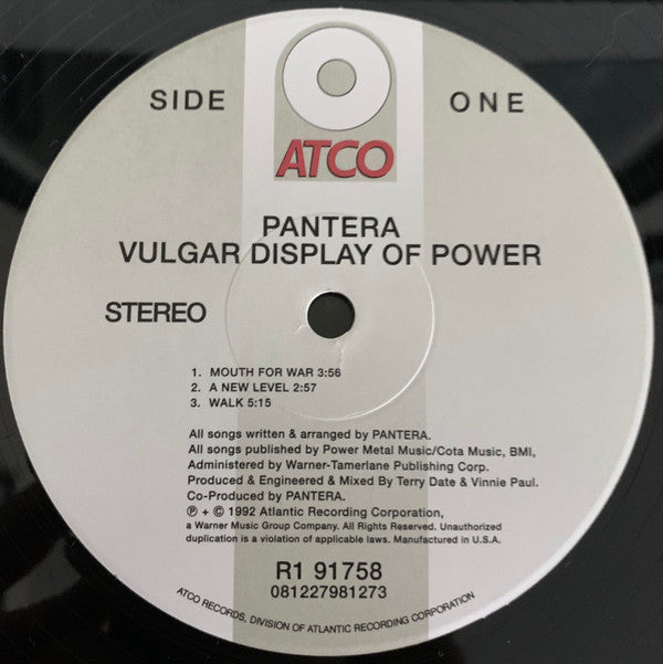 Pantera : Vulgar Display Of Power (LP,Album,Reissue,Stereo)