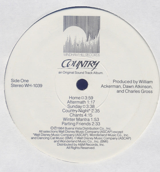 Charles Gross - Windham Hill Artists : Country (An Original Soundtrack Album) (LP,Album,Stereo)