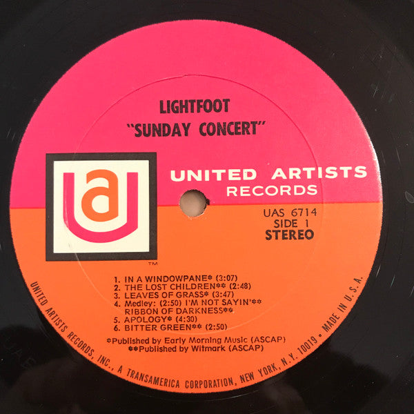 Gordon Lightfoot : Sunday Concert (LP,Album)