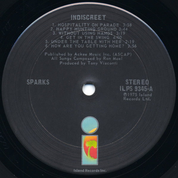 Sparks : Indiscreet (LP,Album)