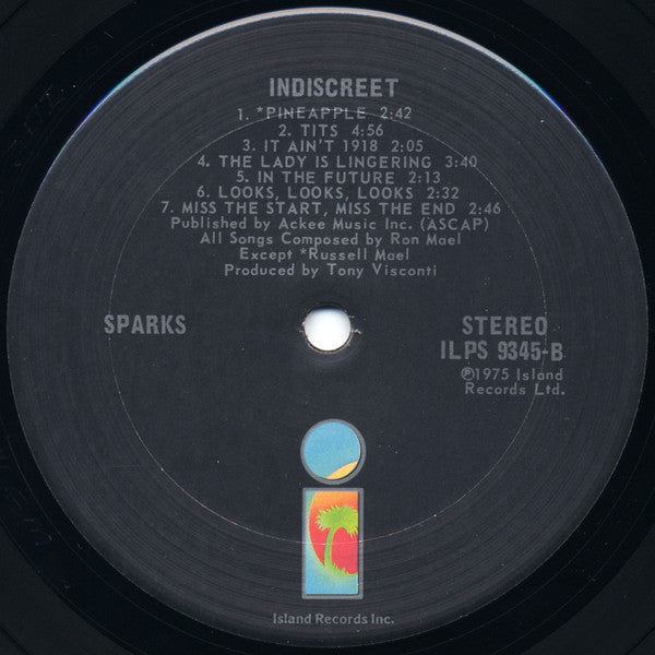 Sparks : Indiscreet (LP,Album)