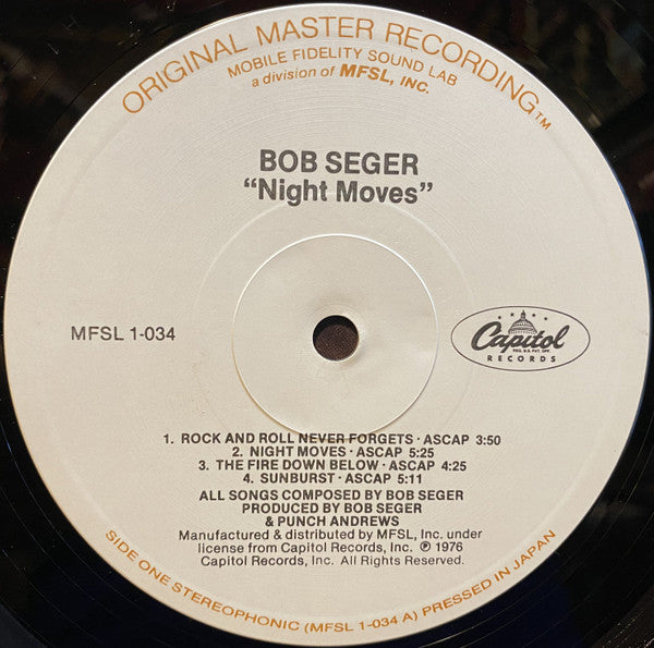 Bob Seger And The Silver Bullet Band : Night Moves (LP,Album,Limited Edition,Reissue,Remastered)