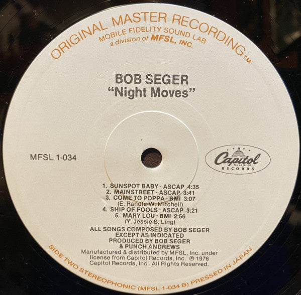 Bob Seger And The Silver Bullet Band : Night Moves (LP,Album,Limited Edition,Reissue,Remastered)