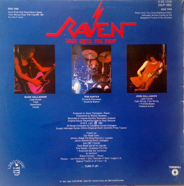 Raven (6) : Rock Until You Drop (LP,Album,Reissue)