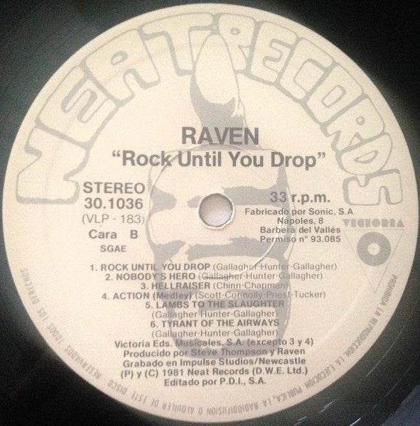 Raven (6) : Rock Until You Drop (LP,Album,Reissue)