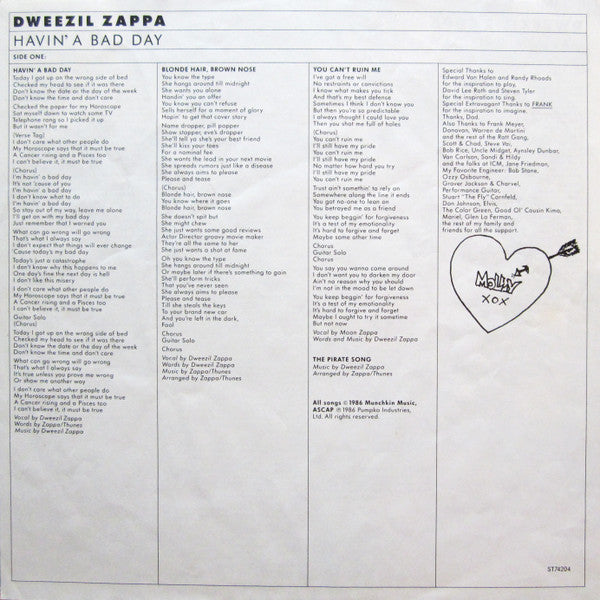 Dweezil Zappa : Havin' A Bad Day (LP,Album,Stereo)