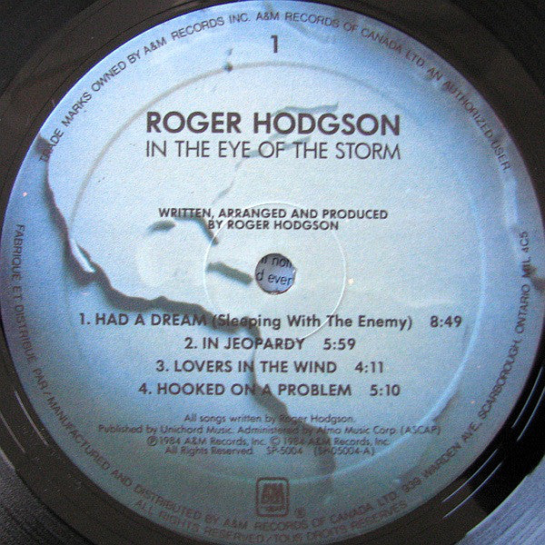 Roger Hodgson : In The Eye Of The Storm (LP,Album,Stereo)